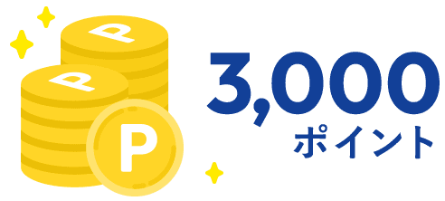 エムアイポイントを3,000ポイント