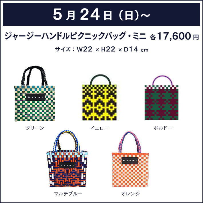 【正規品】Marni ジャージーハンドル ピクニックバッグ ミニ