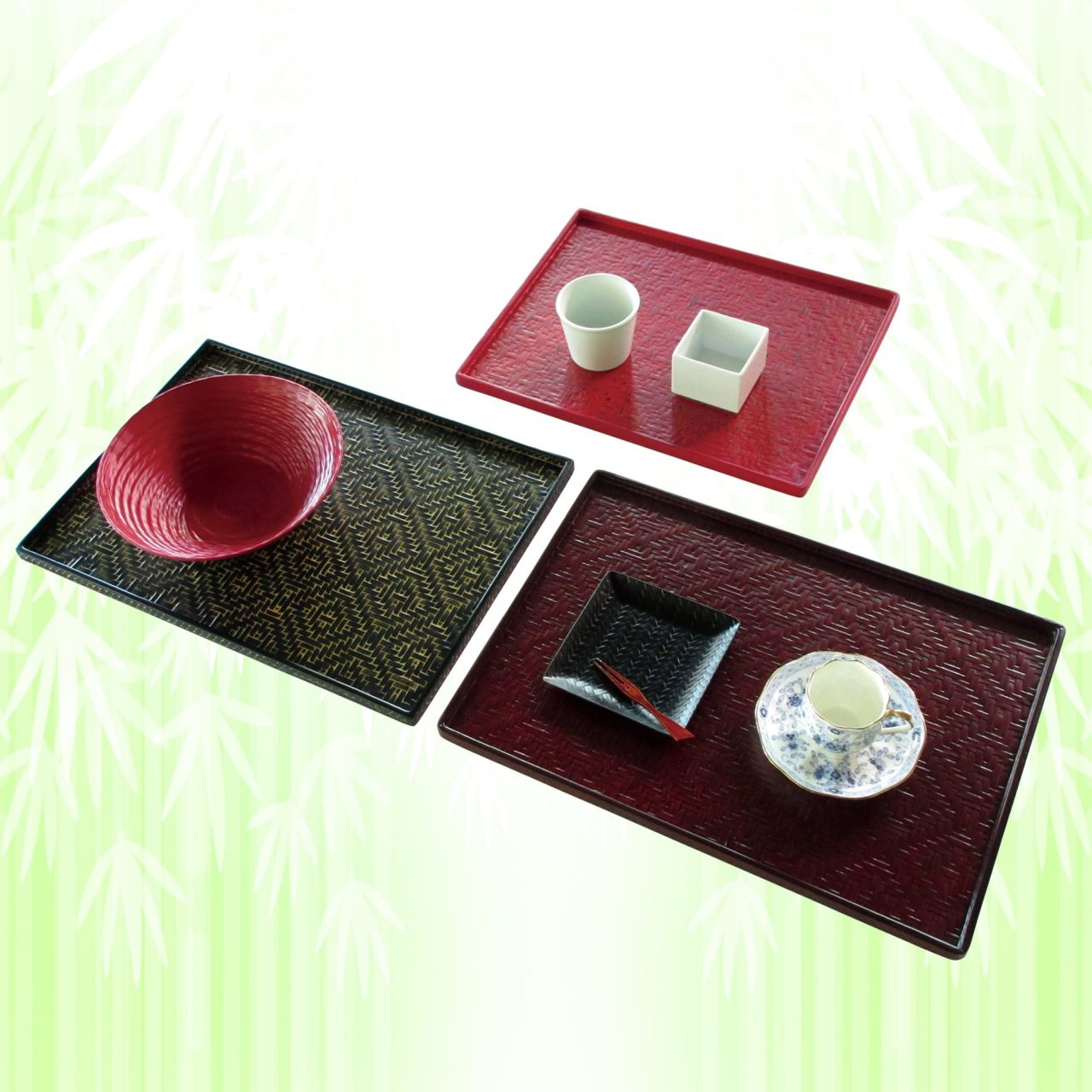 送料無料キャンペーン 井上籃胎漆器 角盆 血なまぐさく お盆 高級漆器 工芸品